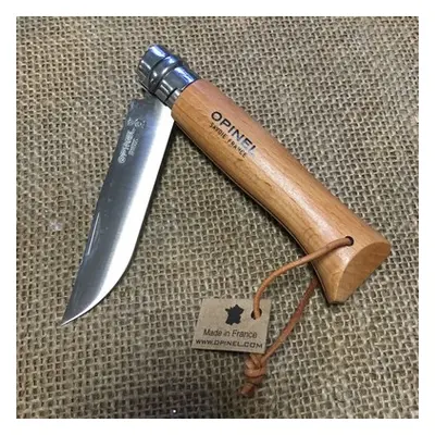 Opinel VRI 8 Inox, 8,5 cm s koženým provázkem