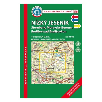 Trasa - KČT Turistická mapa - Nízký Jeseník, 6. vydání, 2017