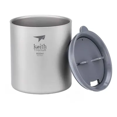 Keith Titanový thermo hrnek s víčkem Mug Double Wall 600 ml - silikonový uzávěr