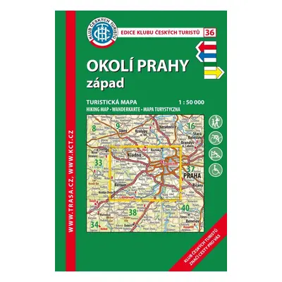 Trasa - KČT Turistická mapa - Okolí Prahy - západ, 7. vydání, 2017