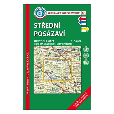 Trasa - KČT Laminovaná turistická mapa - Střední Posázaví, 6. vydání, 2021