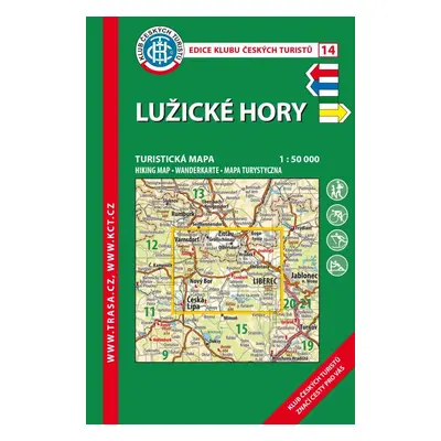 Trasa - KČT Laminovaná turistická mapa - Lužické hory 9. vydání, 2020