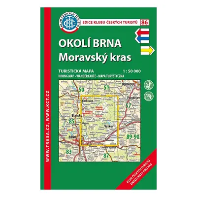 Trasa - KČT Turistická mapa - Okolí Brna, Moravský kras, 8. vydání, 2018