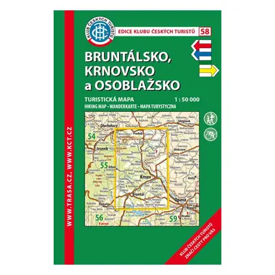 Trasa - KČT Turistická mapa - Bruntálsko, Krnovsko, 6. vydání, 2018