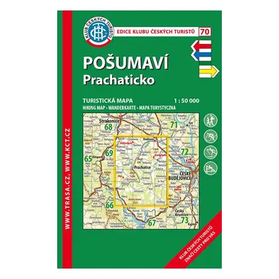 Trasa - KČT Laminovaná turistická mapa - Pošumaví - Prachaticko, 7. vydání, 2021