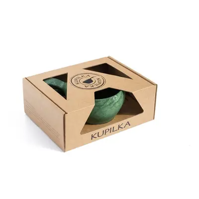 Kupilka dárková sada KUKSA 210 ml + talíř + čajová lžička - Conifer (GREEN)