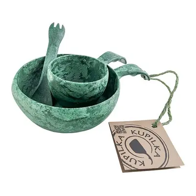 Kupilka Junior SET miska 330 ml + kuksa 120 ml + spork 165 - Conifer (GREEN)