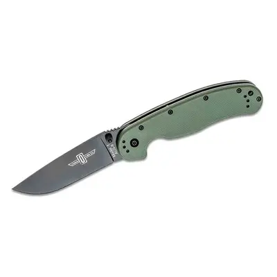 Ontario Knife Company - OKC Ontario RAT-1 Black Plain - OD Green Handle