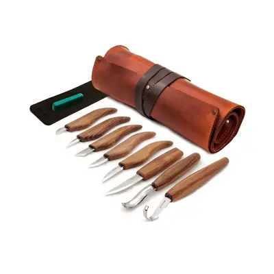 BeaverCraft Řezbářský set S18X Deluxe Wood Carving Set v koženém pouzdře