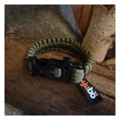 JUBÖ Náramek Paracord FireSteel 23 cm - Olive