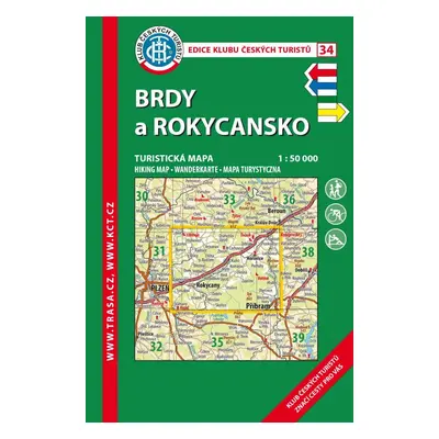 Trasa - KČT Laminovaná turistická mapa - Brdy a Rokycansko, 9. vydání, 2023