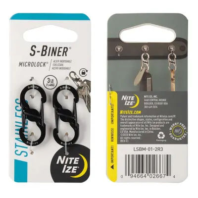 Nite Ize S-Biner Microlock oboustranná nerezová karabina - sada 2 ks - černá