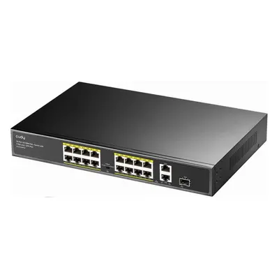 Switch CUDY 16-Port 10/100M PoE+ Switch with 1Gigabit Uplink and 1 Gigabit Combo SFP Port 200W