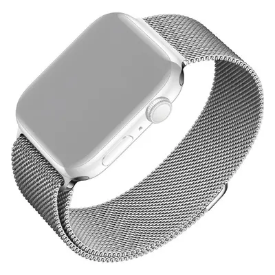 Řemínek FIXED Mesh Strap pro Apple Watch 42/44/45/Ultra 49mm stříbrný