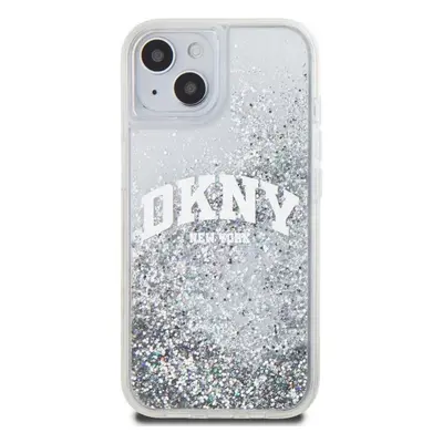 Kryt na mobil DKNY Liquid Glitter Arch Logo Zadní Kryt pro iPhone 15 Transparent