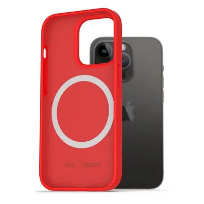 Kryt na mobil AlzaGuard Silicone Case Compatible with Magsafe pro iPhone 14 Pro červený