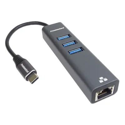 Redukce PremiumCord Adapter USB-C na Gigabit 10/100/1000Mbps + 3x USB3.2 konektor