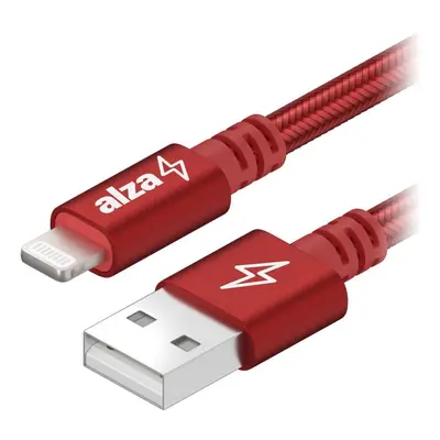 Datový kabel AlzaPower AluCore USB-A to Lightning MFi (C189) 0.5m červený