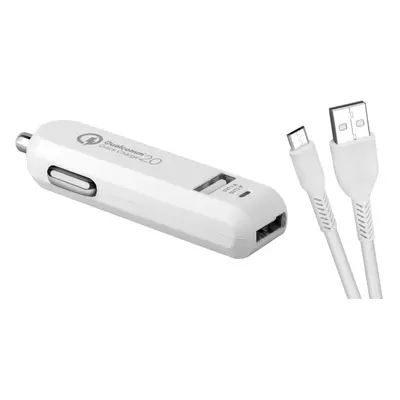 Nabíječka do auta AVACOM CarMAX 2 nabíječka do auta, micro USB, bílá