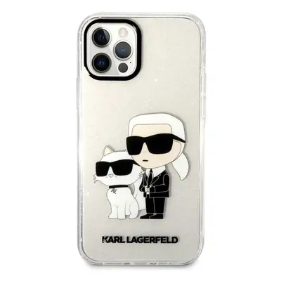 Kryt na mobil Karl Lagerfeld IML Glitter Karl and Choupette NFT Zadní Kryt pro iPhone 12/12 Pro 