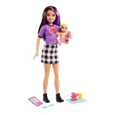 Barbie Chůva Violet + miminko s doplňky, Mattel GRP11