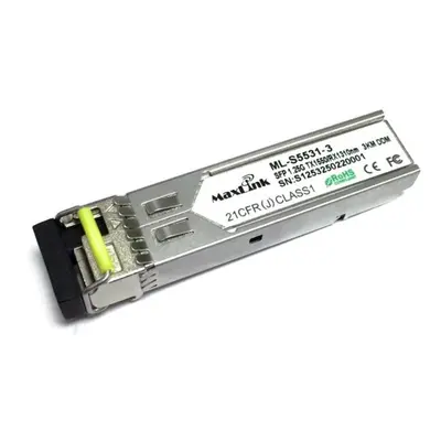 MaxLink 1.25G SFP optický modul, WDM(BiDi), SM, Tx 1550/Rx1310nm, 3km, 1x LC konektor, DDM, Cisc