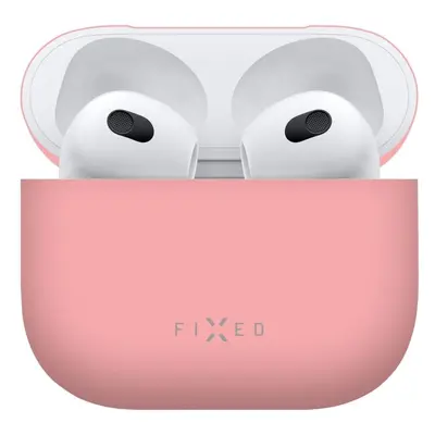 Pouzdro na sluchátka FIXED Silky pro Apple Airpods 3 růžové