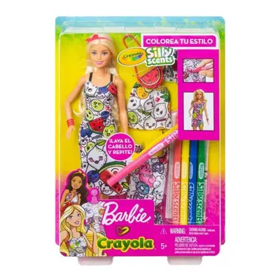 Mattel Barbie Crayola vybarvování šatů s voňavými doplňky, GGT44