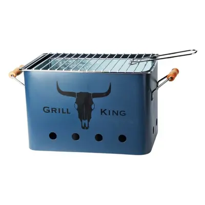 PROGARDEN Přenosný gril na dřevěné uhlí GRILL KING 43 x 20 cm modrá