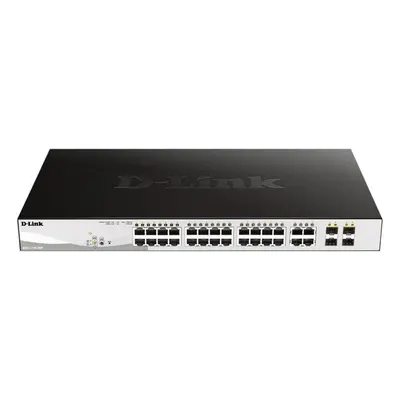 D-Link DGS-1210-28P L2/L3 Smart+ PoE switch, 24x PoE 10/100/1000 Base-T, 4x 1000Base-T /SFP, 193