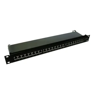 XtendLan Patch panel 19", 24 portů CAT6A, stíněný, celokovový kryt