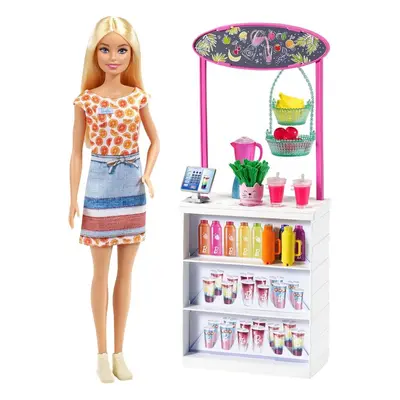 Mattel Barbie Smoothie stánek s panenkou, GRN75