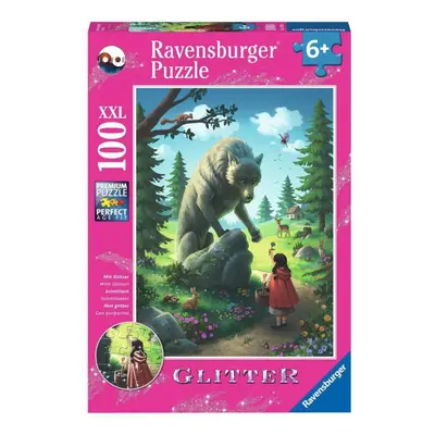 Ravensburger 12988 Puzzle Červená karkulka a vlk 100 dílků XXL Glitter