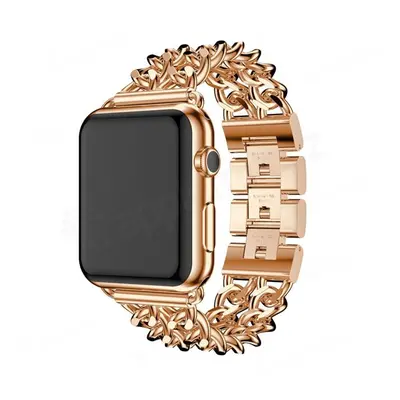 Řemínek Apple Watch 41mm/40mm/38mm - kovový s řetízky, zlatý