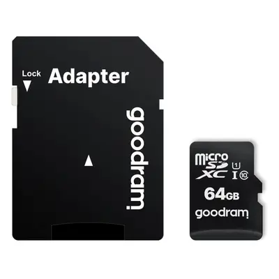 Paměťová karta GOODRAM 64GB MicroSD karta 10 UHS I + adaptér