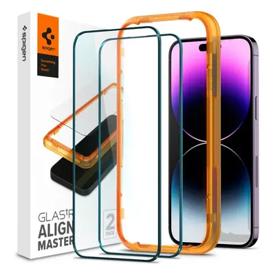 Ochranné sklo Spigen tR Align Master 2 Pack FC Black iPhone 14 Pro Max