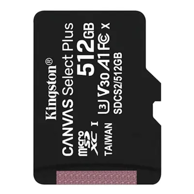 Kingston Canvas Select Plus A1/micro SD/512GB/100MBps/UHS-I U3 / Class 10