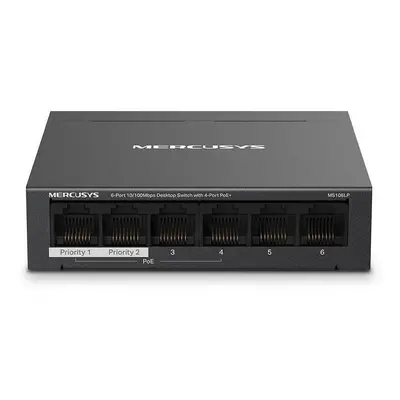 Switch Mercusys MS106LP, 6-Port switch, 4-Port PoE+