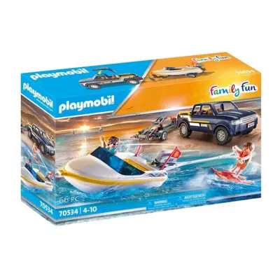 Playmobil 70534 Pick-up s motorovým člunem