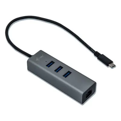 Replikátor portů i-tec USB-C Metal 3-portový HUB s GLAN