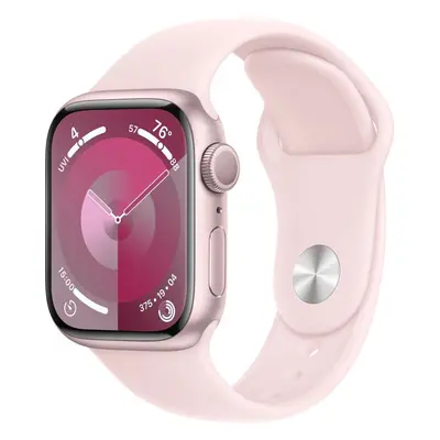 Chytré hodinky Apple Watch Series 9 41mm Růžový hliník se světle růžovým sportovním řemínkem - M