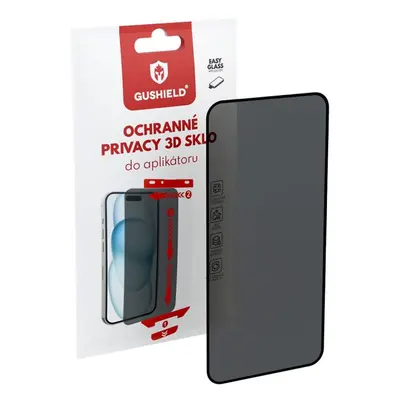 Gushield Ochranné privacy 3D sklo do aplikátoru iPhone 15 Plus GUGRP014 (zatmavující)