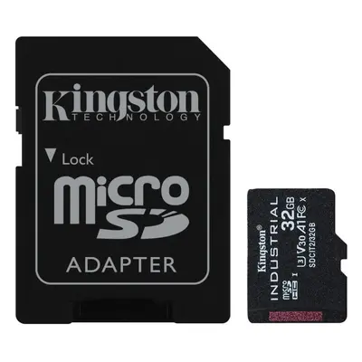 Paměťová karta Kingston MicroSDHC 32GB Industrial + SD adaptér