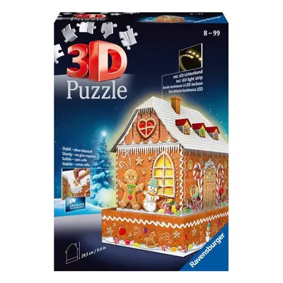 Puzzle Ravensburger 3D 112371 Perníková chaloupka (Noční edice) 216 dílků