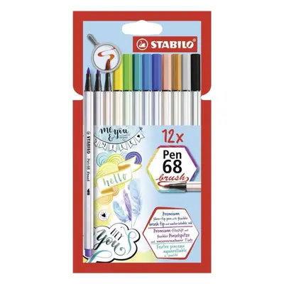 Fixy STABILO Pen 68 brush 12 barev