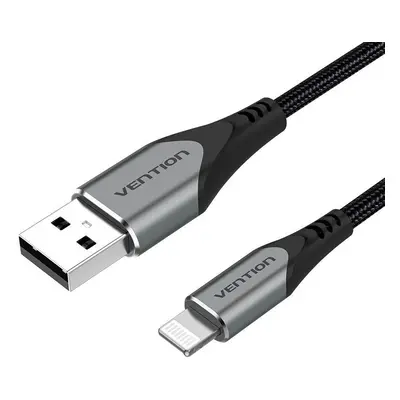 Datový kabel Vention Lightning MFi to USB 2.0 Braided Cable (C89) 1.5m Gray Aluminum Alloy Type