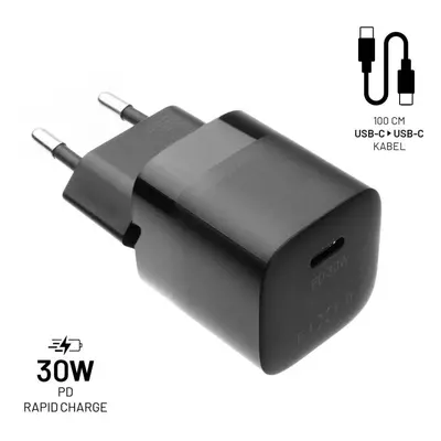 Nabíječka do sítě FIXED PD Rapid Charge Mini s USB-C výstupem a USB-C/USB-C kabelu podpora PD 1m