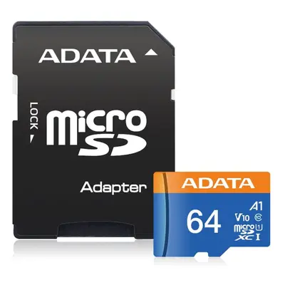 Adata/micro SDHC/64GB/100MBps/UHS-I U1 / Class 10/+ Adaptér