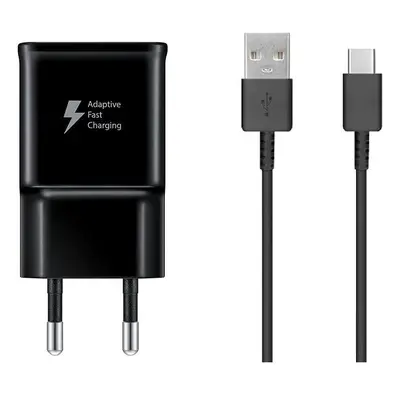 Nabíječka do sítě Samsung cestovní nabíječka 15W + USB-C datový kabel Black (Bulk)