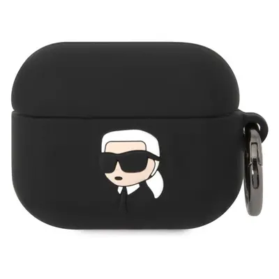 Pouzdro na sluchátka Karl Lagerfeld 3D Logo NFT Karl Head Silikonové Pouzdro pro Airpods Pro Bla